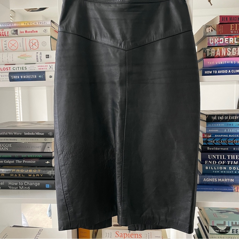Black Leather Pencil skirt